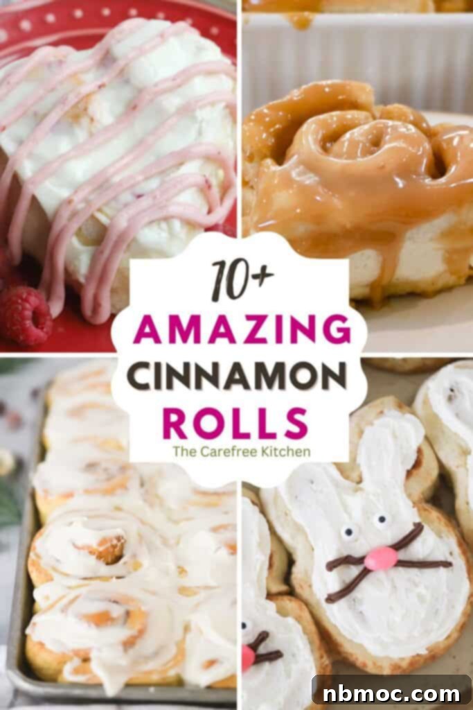 Best Homemade Cinnamon Roll Recipes - A vibrant array of freshly baked cinnamon rolls with various toppings, showcasing different delicious variations.