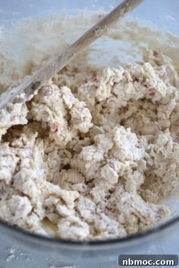 Sun-dried tomato biscuit dough, delicious savory biscuits that are easy to make.