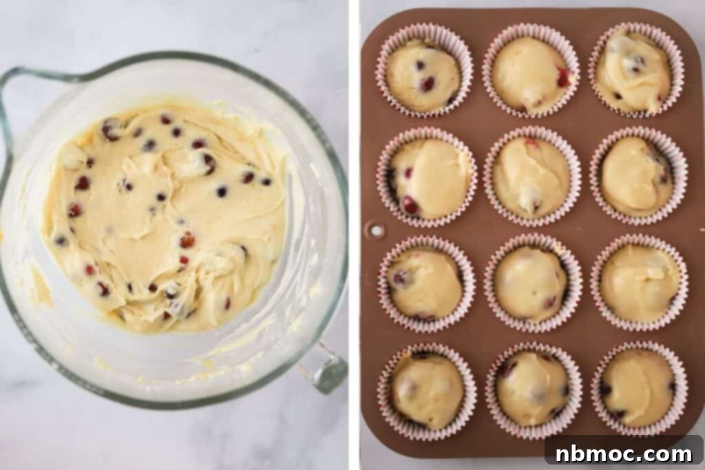 How to make this orange cranberry muffin recipe using fresh cranberries. 