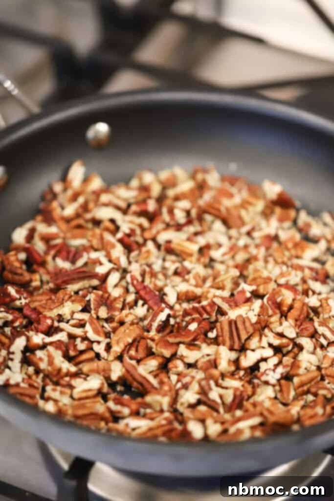 Rich Coconut Pecan Frosting 3 Toasting pecans in a skillet in order to make German chocolate topping for cake, brownies, and cupcakes.