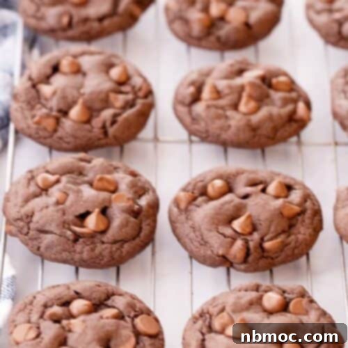 homemade cake mix chocolate cookies on a baking sheet