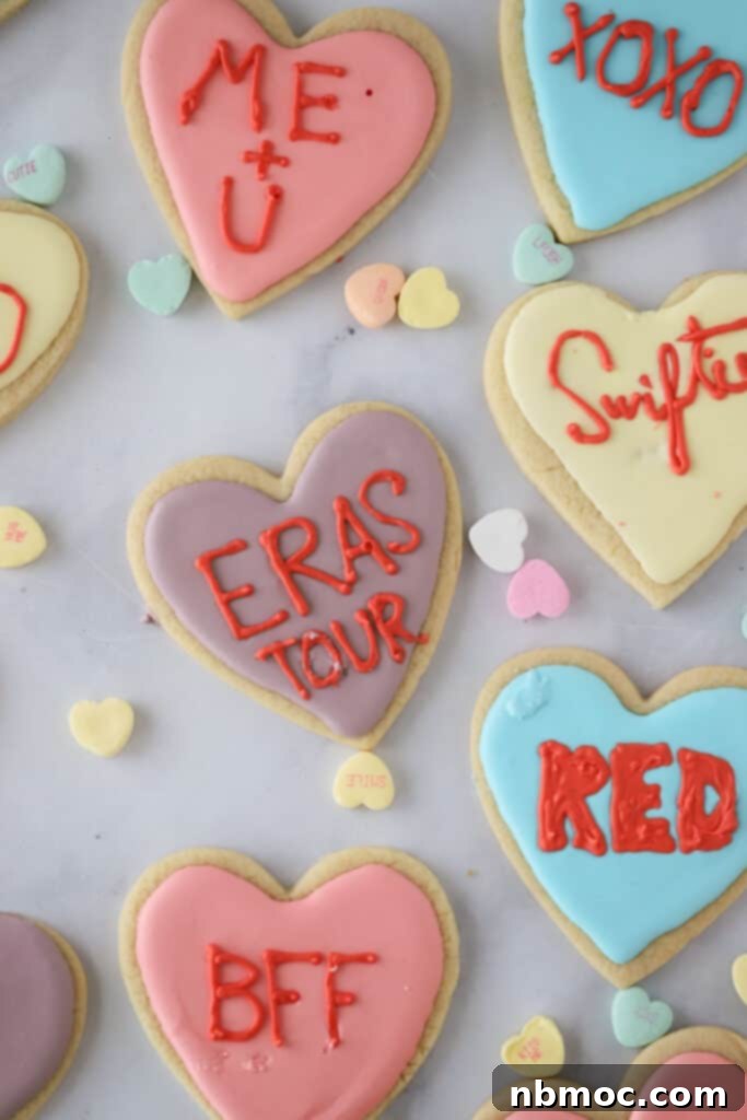 Taylor Swift Heart Cookies for Valentine's Day, the best valentine's day cookies for swifties.