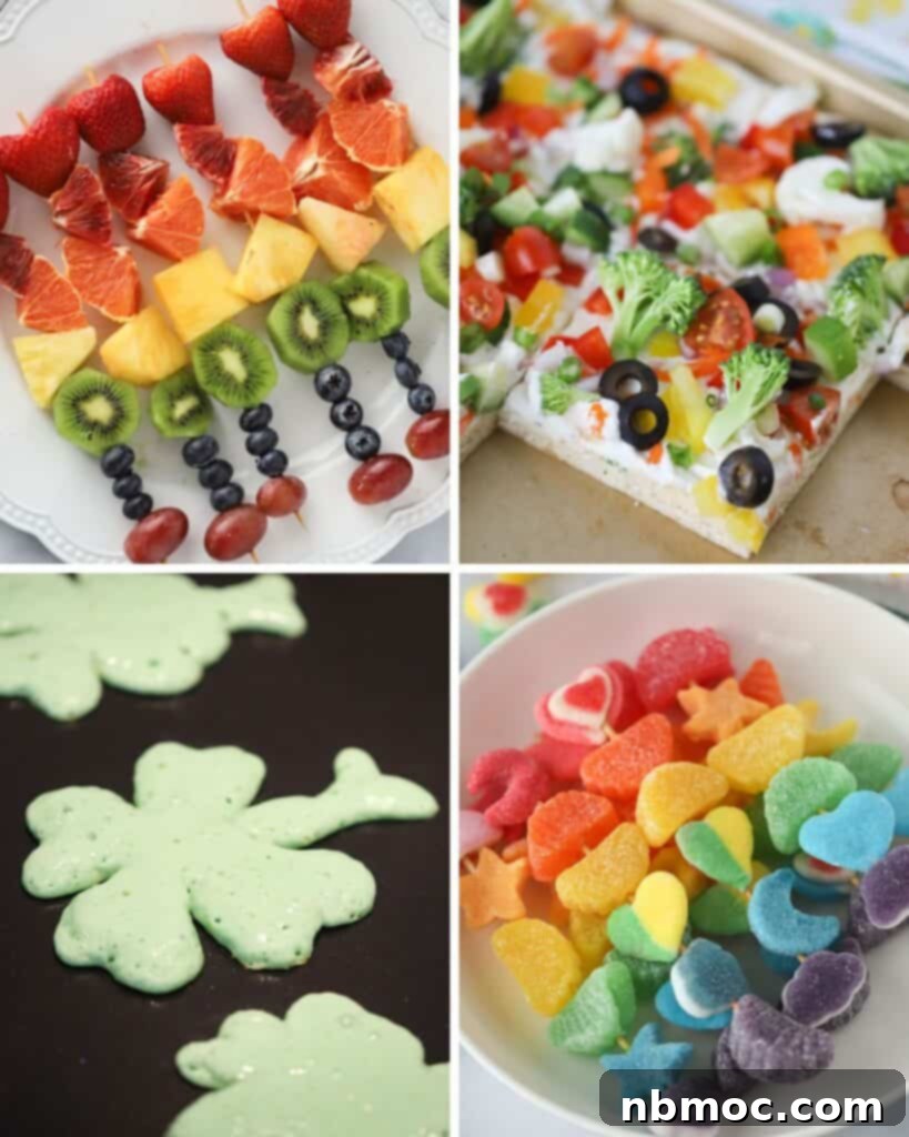 Collection of the best St. Patrick's Day recipes, featuring green and rainbow themed dishes for a festive celebration.