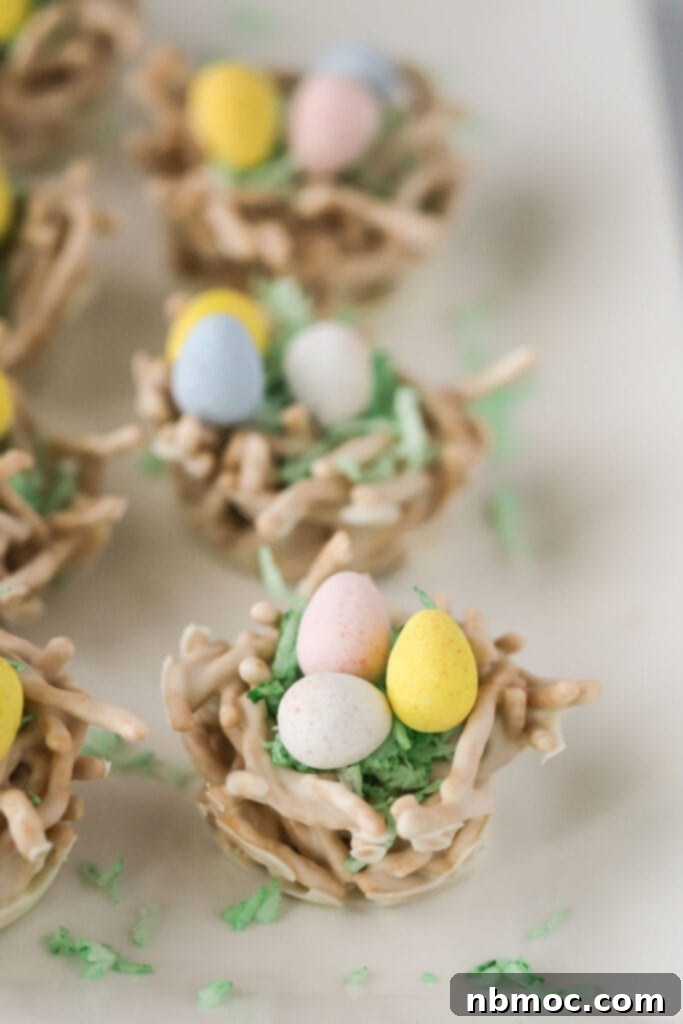 Chow Mein Bird Nest Cookies recipe with Cadbury mini eggs.