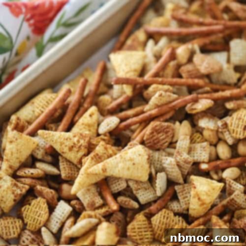 classic chex mix recipe with chex cereal.