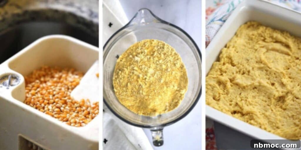 How to grind popcorn into cornmeal to make homemade cornbread.