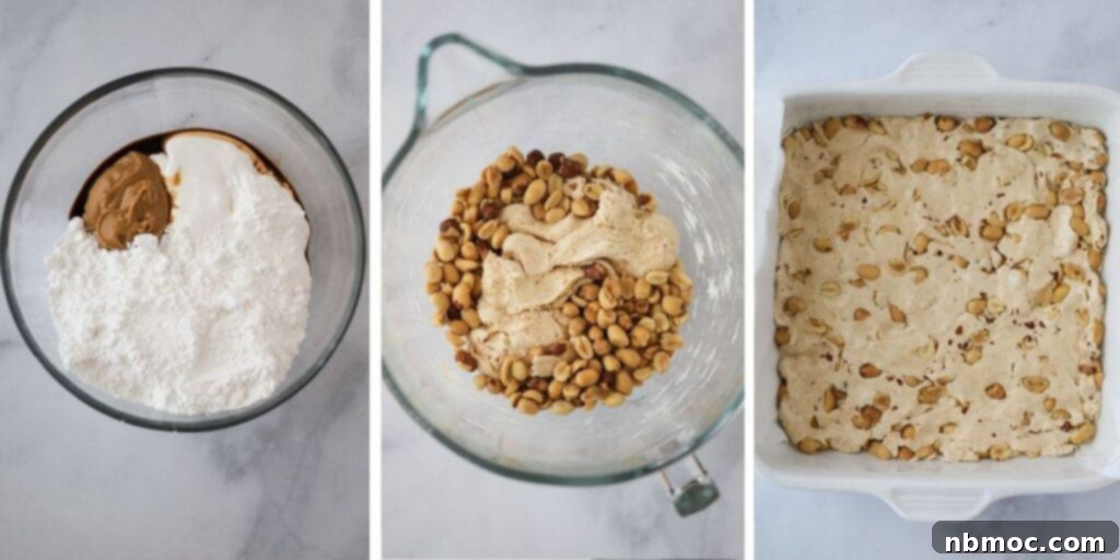 How to make nougat using marshmallow fluff, peanut butter, and powdered sugar.