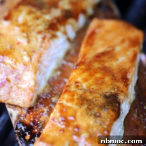 Sticky Teriyaki Salmon Grill 6 Cedar Plank Salmon Recipe on a cedar plank with teriyaki salmon glaze, a cedar plank salmon recipe
