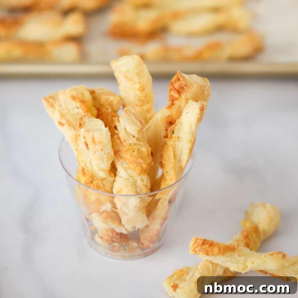 Puff pastry twists on a tabletop