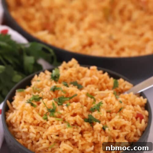 Mexican rice or Spanish Rice recipe in a bowl, an easy rice recipe