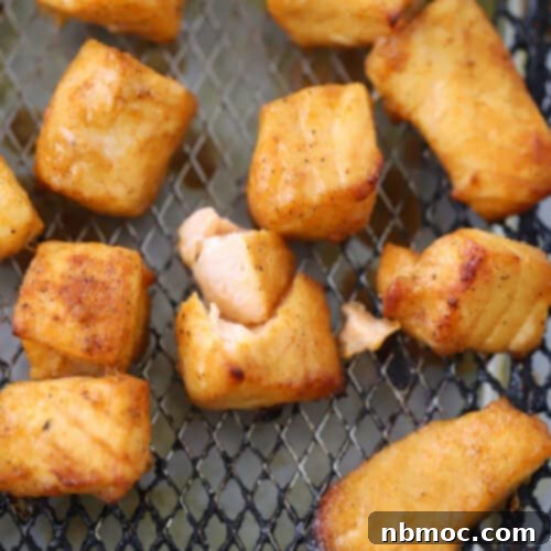 how to make sweet and spicy salmon bites in the air fryer