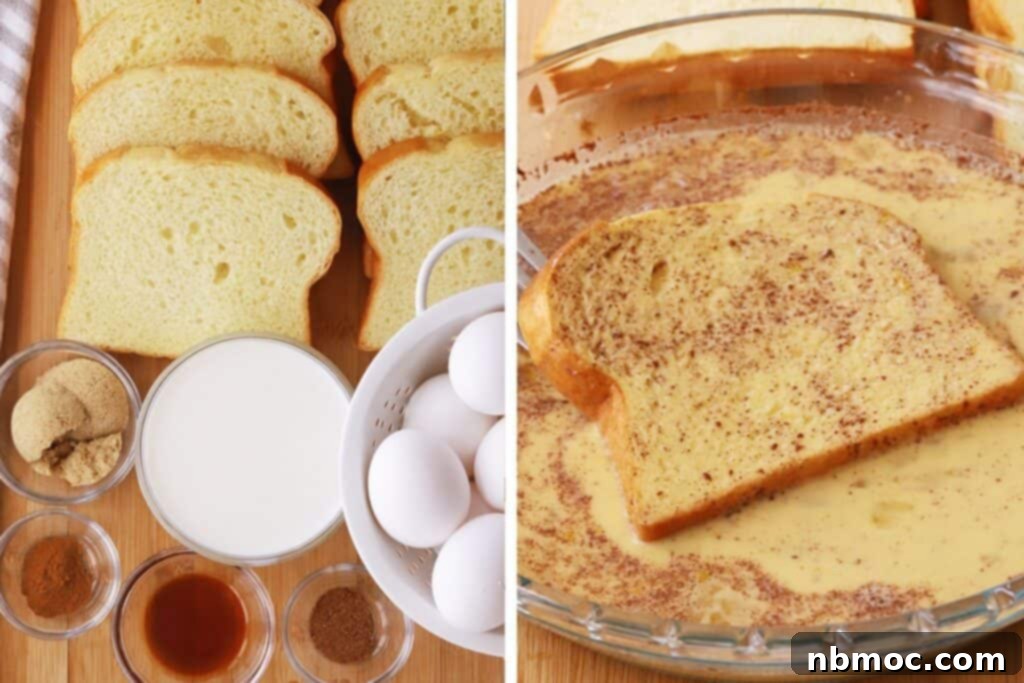 How to make classic american french toast, with a brown sugar and cinnamon custard.