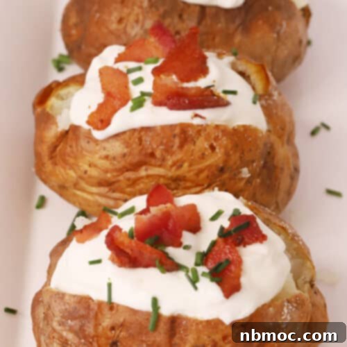 Crispy Fluffy Air Fryer Baked Potatoes 6 Air fryer baked potatoes recipe with toppings