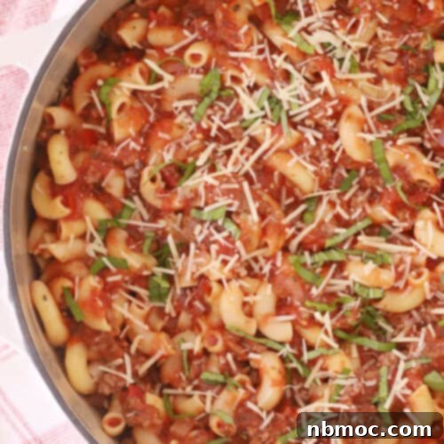 Grandma's American Goulash 4 Old Fashioned American Goulash recipe with ground beef and macaroni, a comforting one-pot meal.