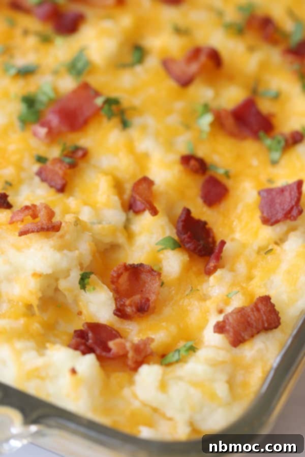 Easy baked potato casserole, twice baked potato casserole recipe.