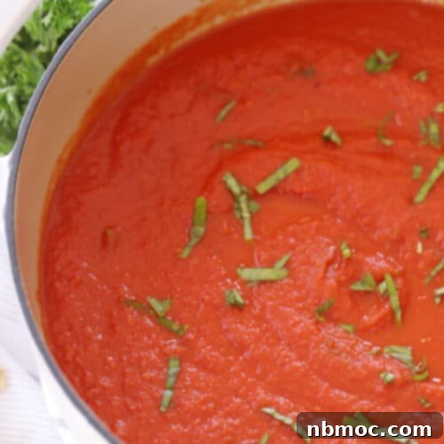 Slow Roasted Garden Tomato Marinara 10 Homemade Roasted Marinara Sauce with Fresh Tomatoes, perfect for pasta.